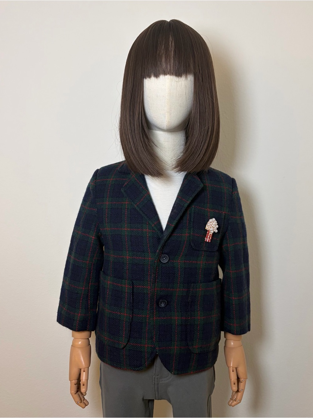 Afeite Adina International Kids Plaid Blazer Jacket Size 5